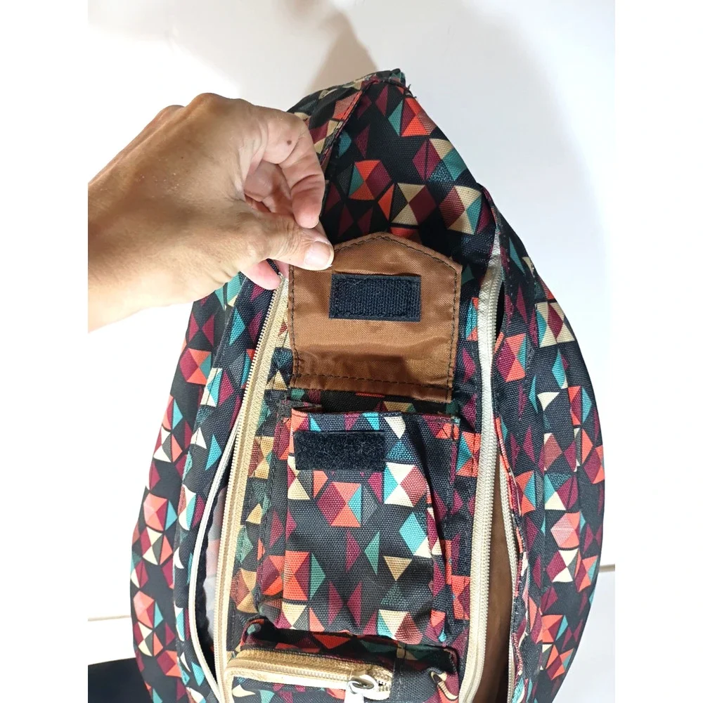 KAVU Jumble Dash Geometric Rope Sling Backpack Crossbody Cotton Canvas Retired